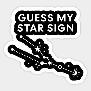 Guess My Star Sign – Taurus Zodiac, Astrology Constellation - White Print Sticker